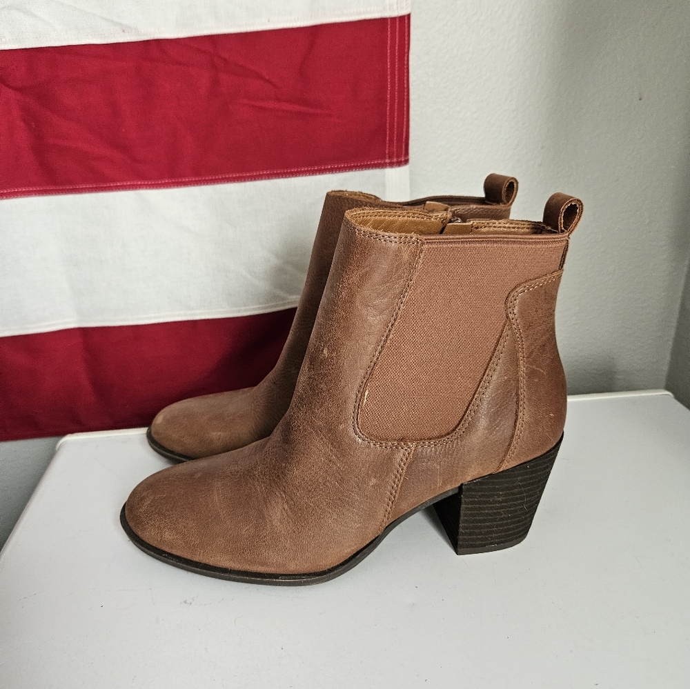 Lucky Brand Bofrida Brown Leather Booties Size‎ 8 1/2 NEW
